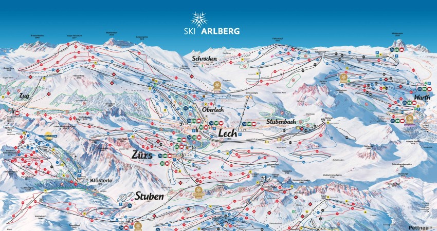 Pistekaart St. Anton am Arlberg en Lech